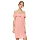 Madden Nyc Juniors' Ruffle Off-the-shoulder Dress, Girl's, Size: Large, Brt Pink
