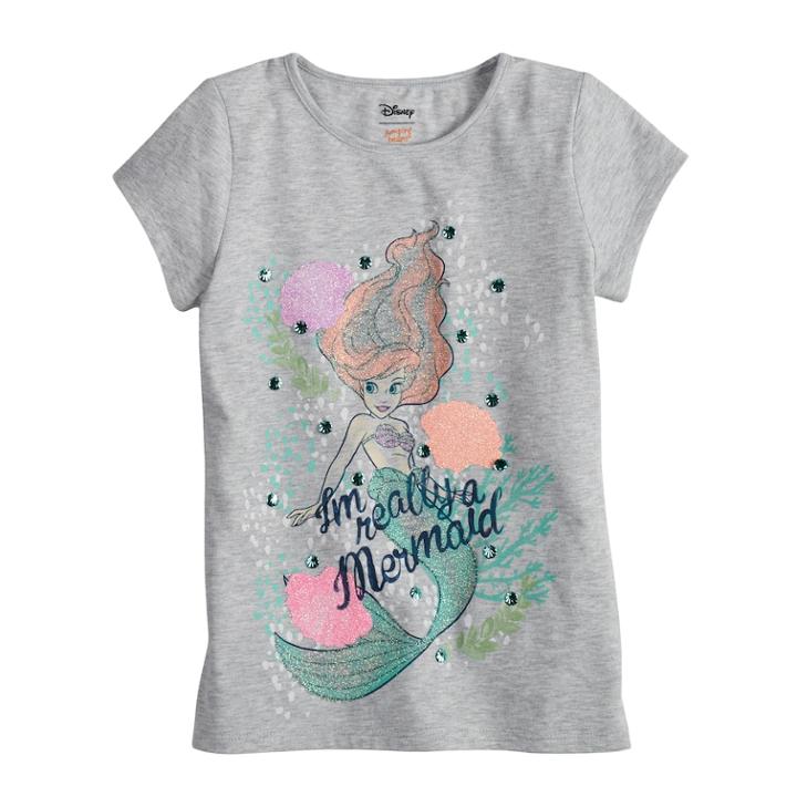Disney's The Little Mermaid Ariel Girls 4-7 I'm Really A Mermaid Fitted Tee By Jumping Beans&reg;, Size: 6x, Light Pink