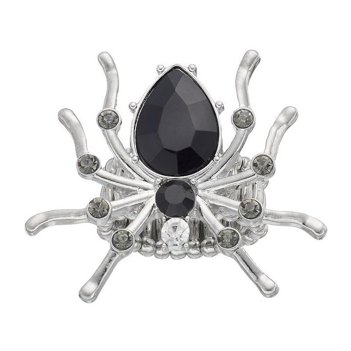 Black Spider Stretch Ring, Women's