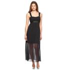Women's Connected Apparel Chiffon Maxi Dress, Size: 12, Black
