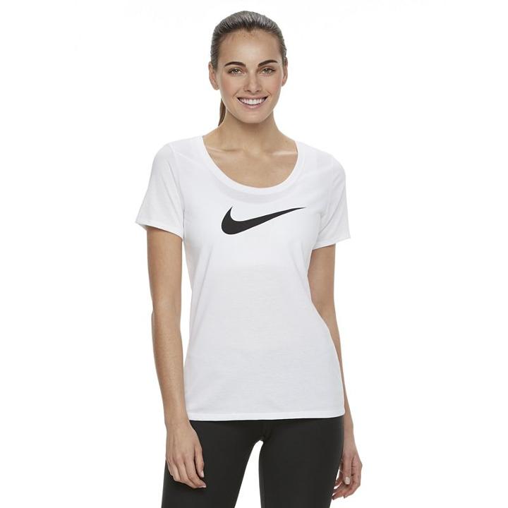 Women's Nike Swoosh Short Sleeve Graphic Tee, Size: Small, Natural
