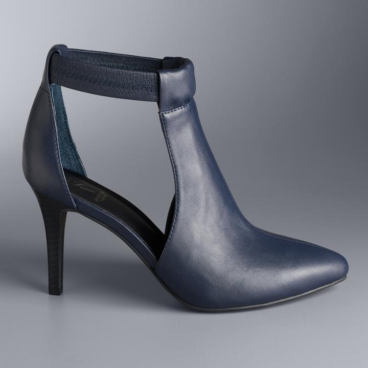 Simply Vera Vera Wang Finch Women's High Heel Ankle Boots, Size: 8.5, Blue