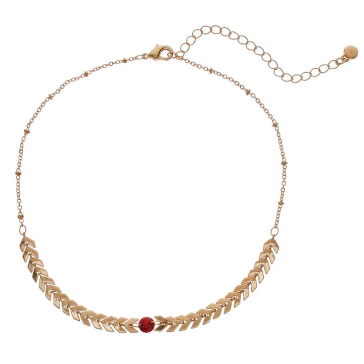 Lc Lauren Conrad Red Stone Chevron Choker Necklace, Women's