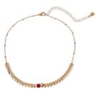 Lc Lauren Conrad Red Stone Chevron Choker Necklace, Women's