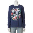 Disney's Juniors' Alice In Wonderland Floral Graphic Sweatshirt, Girl's, Size: Xs, Green Oth