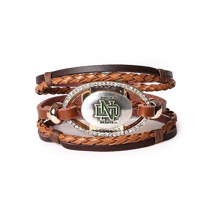Women's North Dakota Fighting Hawks Bracelet Set, Brown