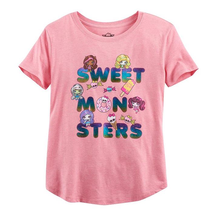 Girls Plus Size Monster High Sweet Monsters Graphic Tee, Size: Xxl Plus, Med Pink