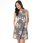 Women's Apt. 9&reg; French Terry Swing Dress, Size: Medium, Gray Floral