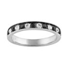 Silver Plated Simulated Crystal Eternity Ring, Women's, Size: 8, Black