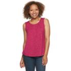 Petite Croft & Barrow&reg; Pleated Swing Tank, Women's, Size: Xl Petite, Dark Pink