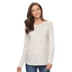 Women's Croft & Barrow&reg; Shirttail Long Sleeve Sweater, Size: Xs, Silver