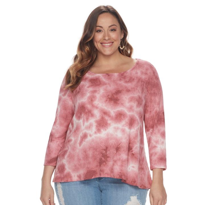 Plus Size Sonoma Goods For Life&trade; Textured Swing Tee, Women's, Size: 1xl, Dark Red