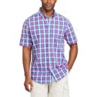 Men's Chaps Classic-fit Plaid Stretch Poplin Button-down Shirt, Size: Large, Pink