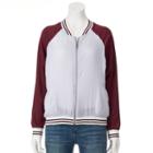 Juniors' About A Girl Brooklyn Bomber Jacket, Size: Large, Light Blue