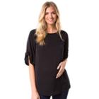 Maternity Pip & Vine By Rosie Pope Shirred Top, Women's, Size: L-mat, Black