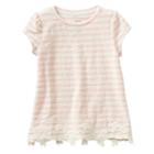 Girls 4-8 Sonoma Goods For Life&trade; Slubbed Lace Hem Tee, Girl's, Size: 4, Brt Pink