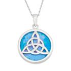 Lab-created Opal Sterling Silver Triquetra Pendant Necklace, Women's, Size: 18