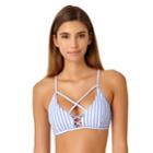 Juniors' California Sunshine Vertical Stripe Bikini Top, Women's, Size: Small, Blue