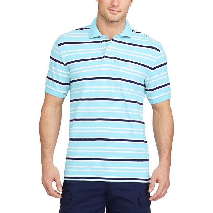 Big & Tall Chaps Classic-fit Striped Polo, Men's, Size: 3xl Tall, Blue