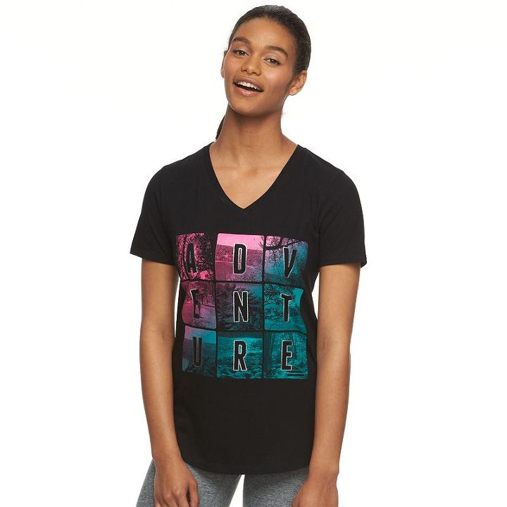 Women's Tek Gear&reg; Dry Tek V-neck Tee, Size: Medium, Oxford