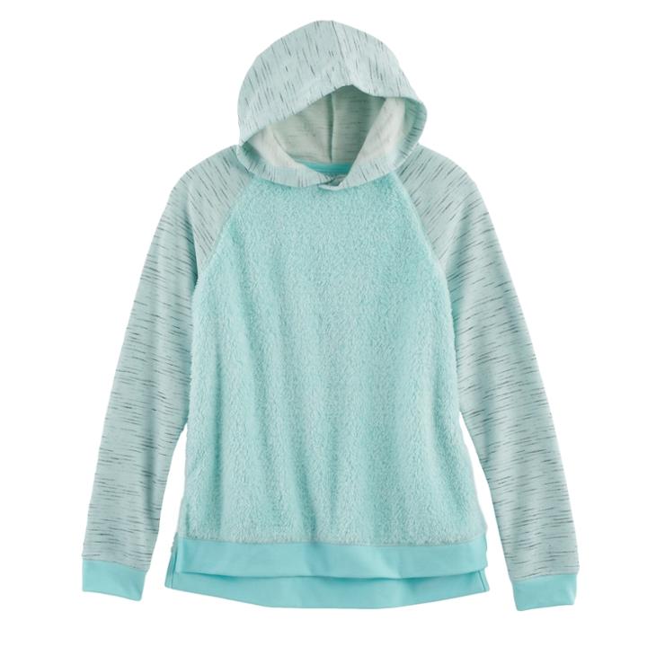 Girls 7-16 & Plus Size So&reg; Fleece Pullover Hoodie, Size: 16 1/2, Med Blue