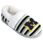 Women's Michigan Wolverines Striped Sweater Slipers, Size: Large, White