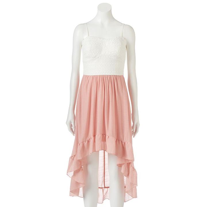 Juniors' Lily Rose Lace High-low Hem Dress, Girl's, Size: Large, Ovrfl Oth