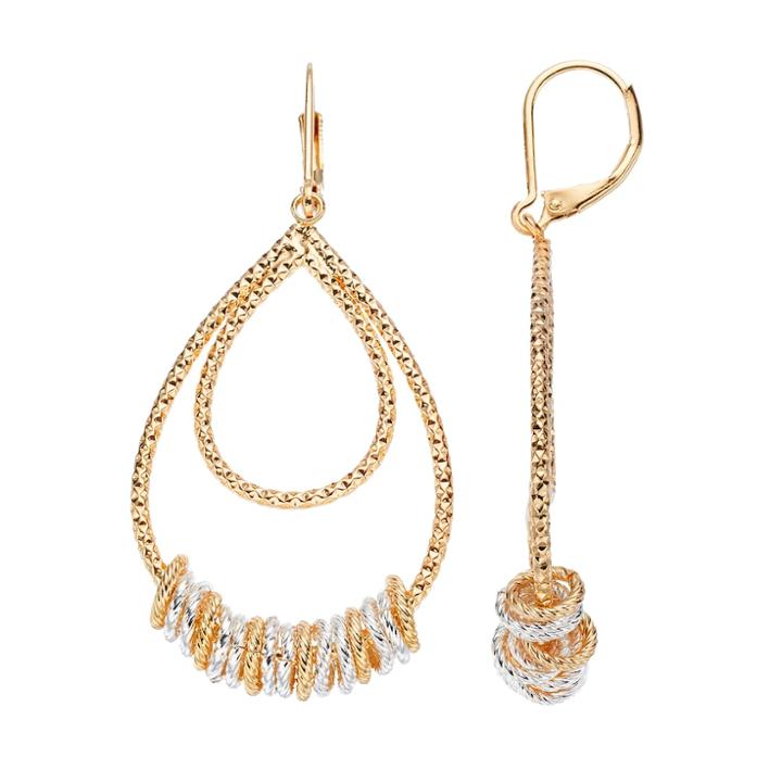 Napier Two Tone Nickel Free Teardrop Earrings, Women's, Multicolor