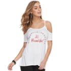 Women's Rock & Republic&reg; Hi Beautiful Cold-shoulder Tee, Size: Medium, White