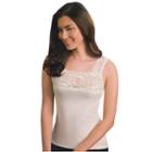 Plus Size Cuddl Duds Softech Lace-trim Tank, Women's, Size: 1xl, Lt Beige