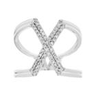 10k Gold 1/3 Carat T.w. Diamond X Ring, Women's, Size: 9, White