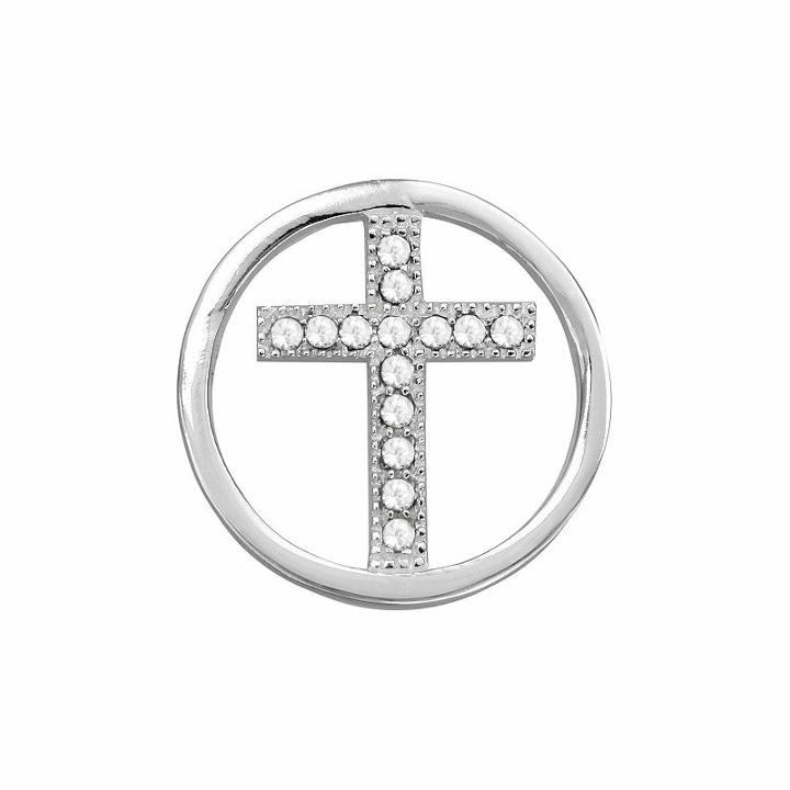 Blue La Rue Silver-plated Crystal Coin, Women's, White