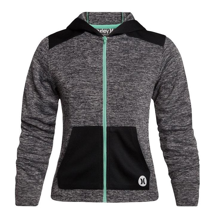 Girls 7-16 Hurley Dri-fit Kara Zip-up Hoodie, Girl's, Size: Large, Black