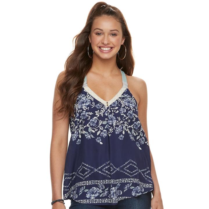 Juniors' Rewind Swing Racerback Tank, Teens, Size: Xs, Blue