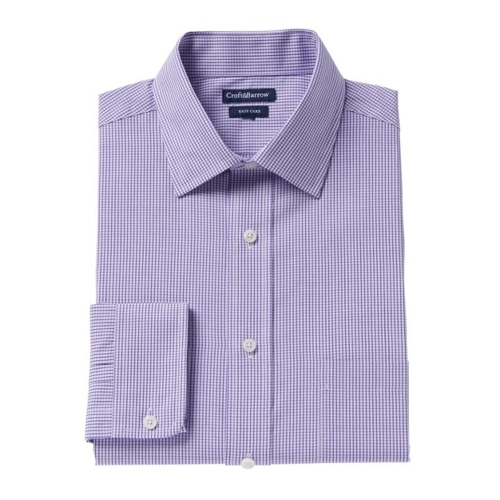 Big & Tall Croft & Barrow&reg; Regular-fit Easy-care Spread-collar Dress Shirt, Men's, Size: 20 36/7b, Purple
