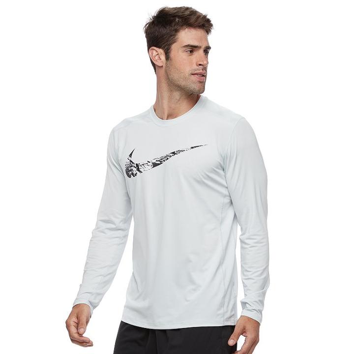 Men's Nike Dri-fit Logo Tee, Size: Medium, Silver
