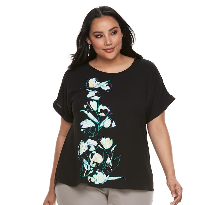 Plus Size Apt. 9&reg; Embellished Top, Women's, Size: 4xl, Black