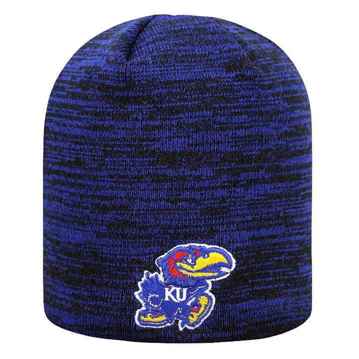Adult Top Of The World Kansas Jayhawks Zero Beanie, Med Blue