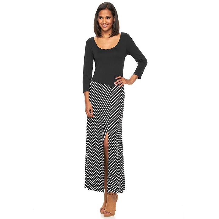 Women's Apt. 9&reg; Striped Maxi Dress, Size: Small, Oxford