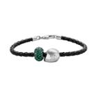 Insignia Collection Nascar Kyle Busch Leather Bracelet And Sterling Silver 18 Helmet Bead Set, Women's, Size: 7.5, Green
