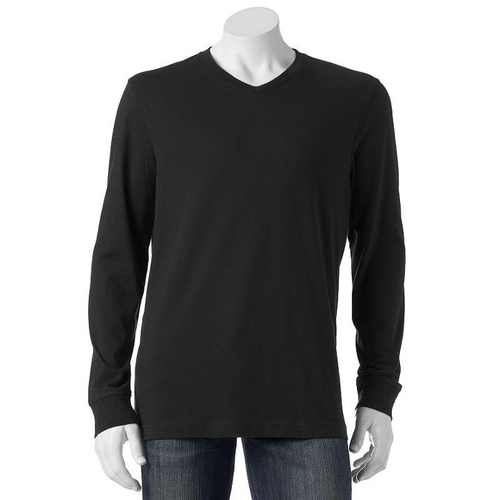 Big & Tall Croft & Barrow&reg; Classic-fit Easy-care V-neck Tee, Men's, Size: 2xb, Black