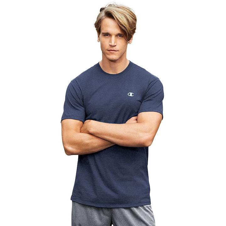 Men's Champion Vapor Basic Crew Tee, Size: Small, Blue (navy)