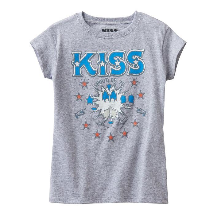 Girls 4-7 Kiss Spirit Of '76 Tee, Girl's, Size: 5, Grey