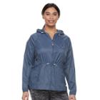 Plus Size Tek Gear&reg; Hooded Anorak Windbreaker Jacket, Women's, Size: 1xl, Med Blue