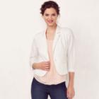 Women's Lc Lauren Conrad Bow-back Crop Blazer, Size: 2, White Oth