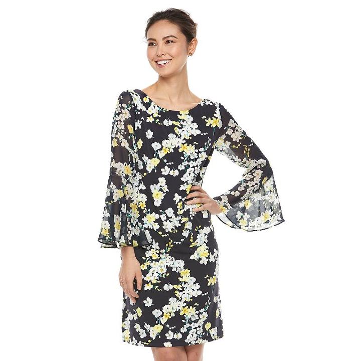 Women's Jessica Howard Floral Shift Dress, Size: 14, Light Blue