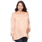 Maternity A:glow Smocked Off-the-shoulder Top, Women's, Size: L-mat, Light Pink