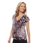 Women's Dana Buchman Print Layered Hem Top, Size: Xl, Pink