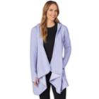 Women's Cuddl Duds Fleece Hooded Wrap Cardigan, Size: S-m, Med Blue