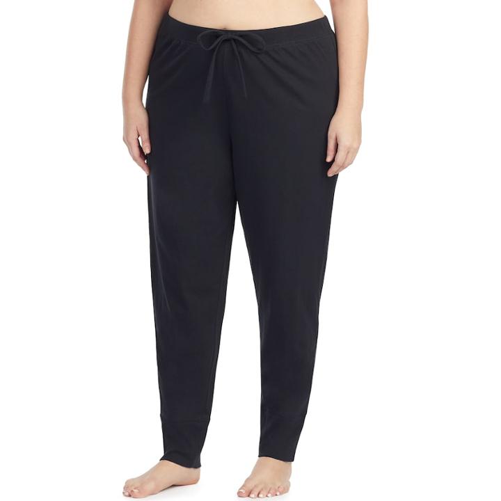 Plus Size Jockey Pajamas: Jogger Pants, Women's, Size: 3xl, Black